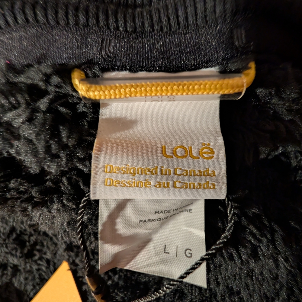 NWT Lole Ladies Black Textured Plush Sweater Top, Ladies Size Large, - Picture 9 of 13